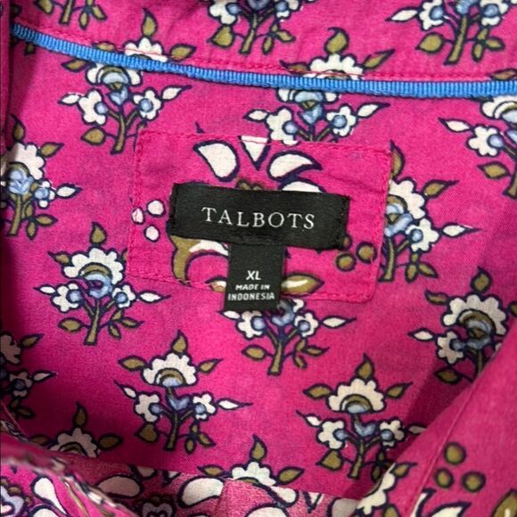TALBOTS PINK FLORAL SHIRT - Picture 6 of 9